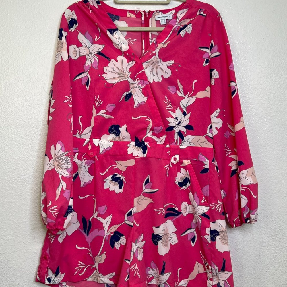Carolina Belle Long Sleeve Romper Pink Floral Size 10